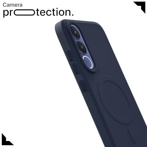 Image of Outlouders Back Cover for Vivo V70 FE 5G Soft Matte Silicone Cover with Slim Fit | Mag-Safe Logo (Not Mag-Safe Compatible) | Shockproof | Camera Protection Bumper Case (Blue)