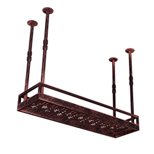 Estante para vinos de Pared con Altura Ajustable para Colgar Botellas de Vino y Copas de Vino para Barra de Techo Construcción de Metal, Hierro y Acero Inoxidable