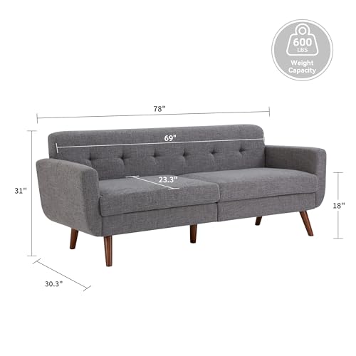 Tbfit 78 Inch W Linen Sofa Couch thumb #1