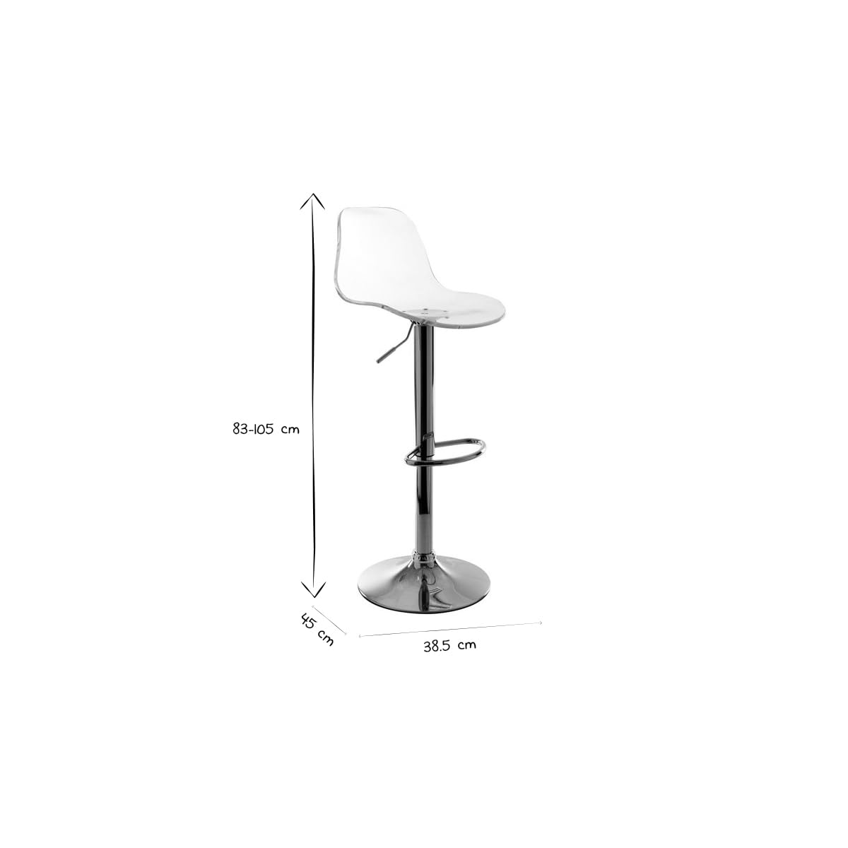 Miliboo Design-Barhocker transparent 2er-Set Galileo
