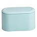 Pattumiera piccola Pattumiera Pattumiera Bidone della spazzatura Bagno Cucina Home Office Desk Mini Pattumiera con coperchio girevole-Azzurro