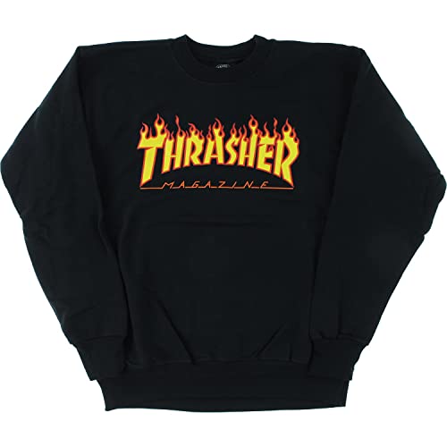 Thrasher Skateboard Magazine Crewneck Sweatshirt Flame Logo Skate