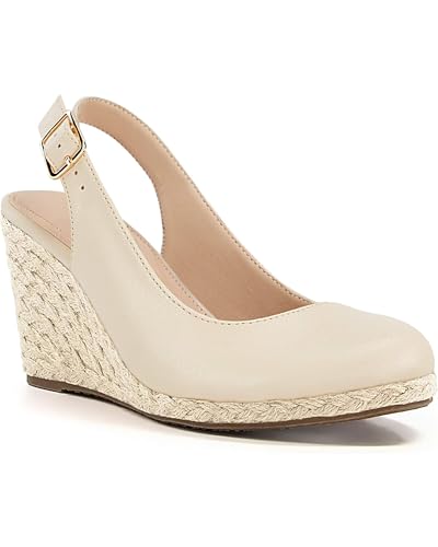 Image of Womens Espadrilles Wedge Sandals Closed Toe Slingback Wedges Pumps Platform Heeled Sandal