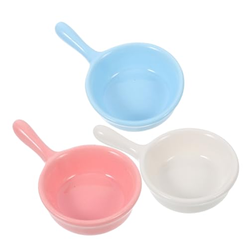 Totority 3個小動物用 セラミック食器 ピンク ブルー グリーン ペットフードと水用ボウル ハムスター モルモット フェレットにな耐倒れ防止デ