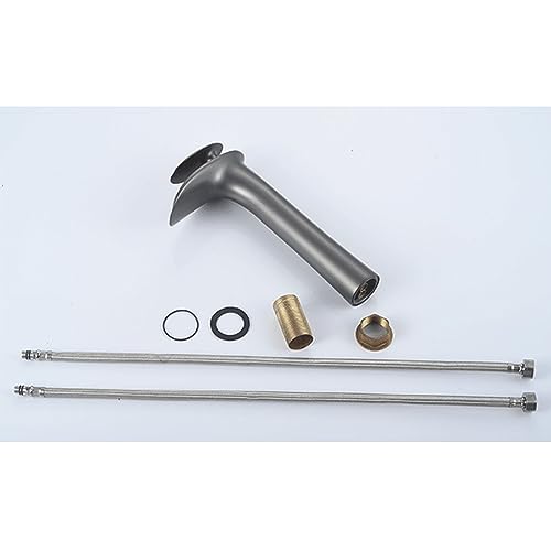 Robinets pour lavabo anti-éclaboussures avec mitigeur cascade gris