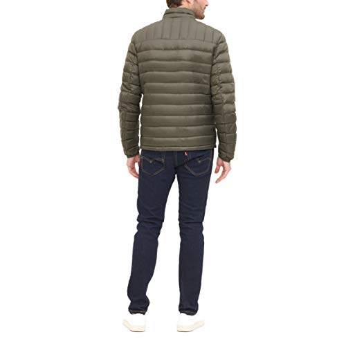 Tommy Hilfiger Men's Lightweight Water Resistant Packable Down Puffer Jacket (Standard and Big & Tall), Olive, 2X Big2