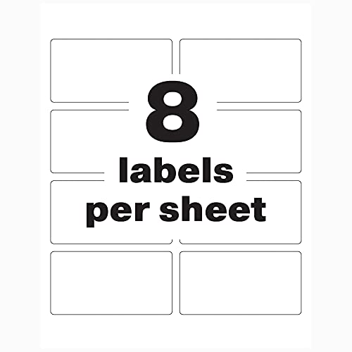 Image of Avery White Asset Tag Labels, 3-3 /4 inch x 2 inch, Tamper-Evident Laser Printable Tags, 64 Waterproof Labels (60538)