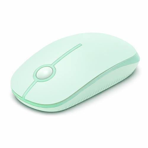 Image of VssoPlor Wireless Mouse, 2.4G Slim Portable Computer Laptop Mouse with Nano Receiver Quiet Silent Optical Mice for Notebook, PC, Laptop, Computer-Light Green