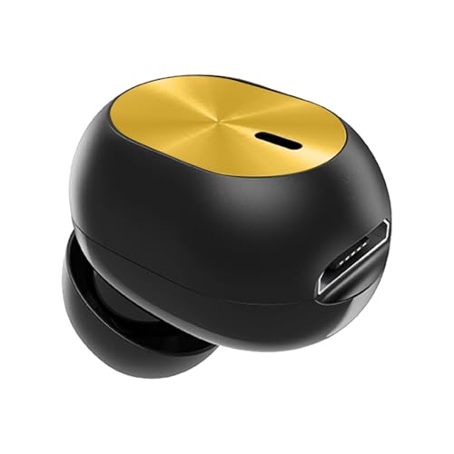 Oreillette unique – Écouteurs mono sans fil | Écouteurs simples | Écouteurs sans fil simples | Écouteurs mono | Écouteur sans fil invisible pour téléphone portable, compact et petit casque sans fil