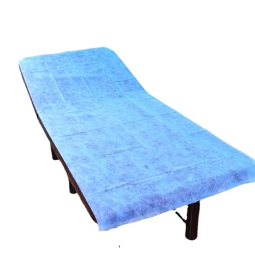 Yubbuio使い捨てシート 不織布シート エステ マッサージ ケア用 防水・防油 増粘 60枚 (青色の無孔質,80*190)