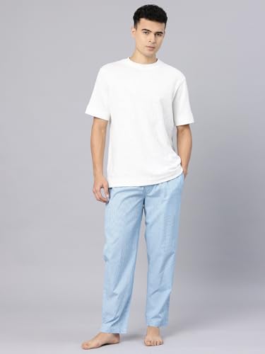 Image of Majestic Man Men's Pure Cotton Small Checks Lounge Pyjama | Comfort Fit | 3 Pockets | Front Zip Closure