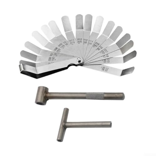 Kit di strumenti per la regolazione della valvola del motore del motociclo con spessimetro in acciaio inossidabile e set di chiavi per misurazioni accurate (B)