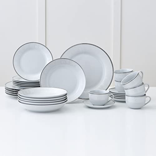 30-piezas vajilla, Daria, blanca, plateada Cover