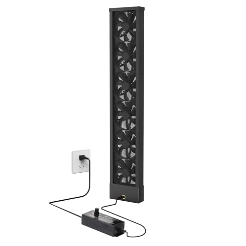 Image of 37.4-39.4 Inch Vertical Window Fan for Sliding Windows - Securely Fit Top and Bottom Frame with Variable Speeds for Large Spaces, Garages, or Smoky Areas-Exhaust Only (Black)