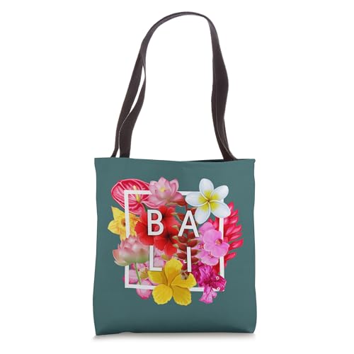 Flowers of Bali Word Art - Bali Indonesia Souvenir Tote Bag