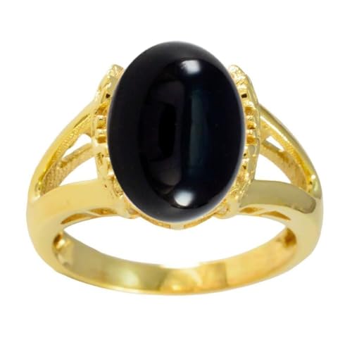 Image of 55Carat Choose Your Color Genuine Stone Ring 18K Gold Plated Oval Handmade Jewellery for Gift Sizes 4-13