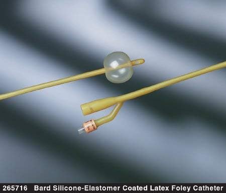 Bard Medical 123522A Coated 2-Way Latex Foley Catheter, 5 cc Balloon Size, 22FR French Size (Pack of 12)
