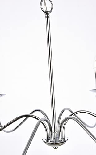 Elegant Lighting Rohan Collection 6 Light Chandelier In Matte Black Finish - 36" D X 19" H #TOP5