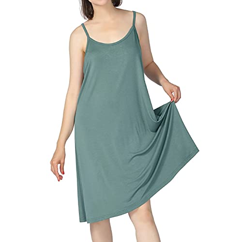 Image of Lu's Chic Women's Nightgown Cami Cotton Sleepwear Plus Size Sleeveless Loungewear