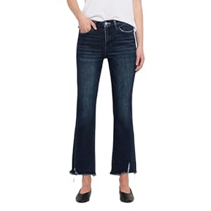 Flying Monkey High Rise Kick Flare Jeans Dark Blue