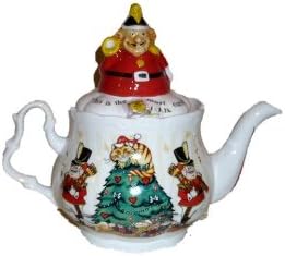 Cardew Design Alice's Christmas Tea Party 4 Cup Teapot - Tweedle Dee and Tweedle Dum Lid