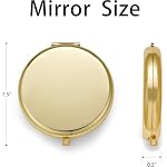 Compact Mirror for Purse, Metal Round Shell, Double-Sided 1X/2X Magnifying, Portable Travel Makeup Mirror, Mini Pocket Mirror, Gold,4 Packs - Image 2