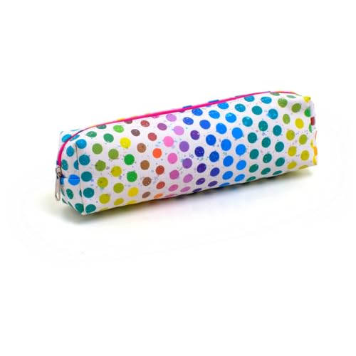 Estojo Escolar KIT Poa - Retangular, Compartimento Unico, Cores Sortidas e Zíper Simples - Ideal para Canetas, Lapis e Material Escolar.