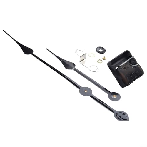 WIIYENA Kit de mécanisme de mouvement d'mecanisme horloge murale à couple élevé, silencieux, à quartz, kit de réparation avec aiguilles longues pour grande horloge...