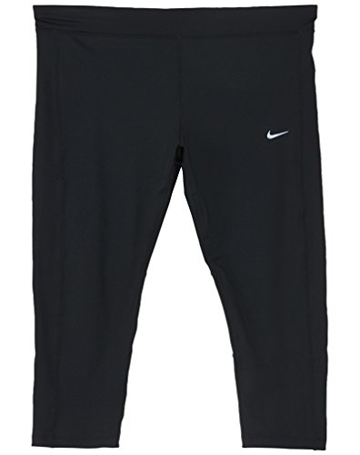 Nike Women's Extended Dri-FIT Essential Crop Black/Black/Black/Reflective Silver Pants 1X X 18.5