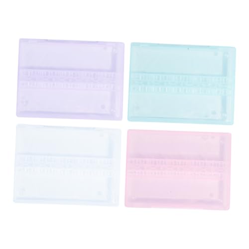 ノーブランド品 4個 研磨ヘッドの空箱 box set ボックスセット ネイルドリルビット超硬 マニキュアツール 収納ビン 小さな透明容器 ネイルドリルビットコンテナ 研削ヘッドホルダー pp