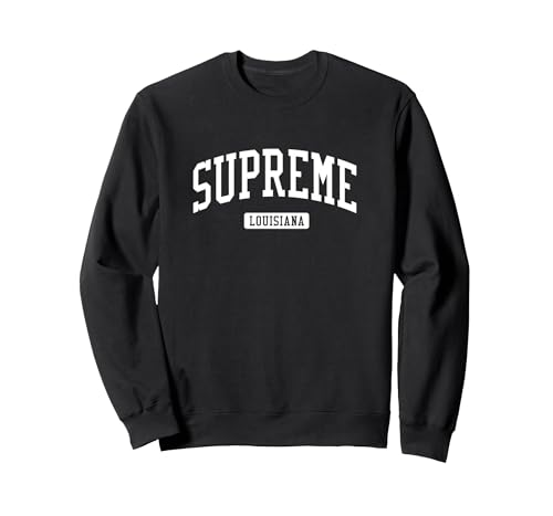 Design Sportif Vintage Supreme Louisiana LA Sweatshirt, Unisexe pour Adultes, Noir, XL