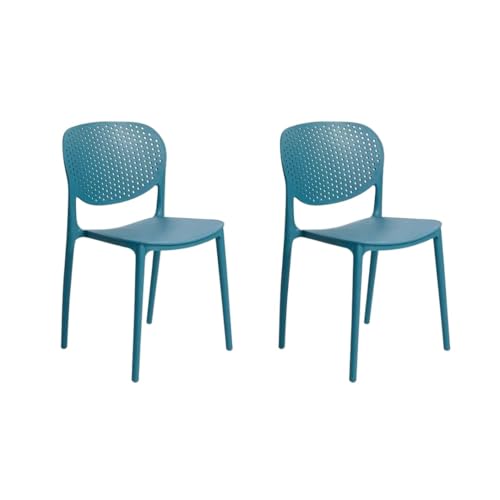 Image of INNOWIN Casper Stackable Arm Chair | Accent Chair for Living Room Home, Bedroom, Cafe and Hotels | 3- Year Warranty | Set of 2 | Plastic | Peacock Blue
