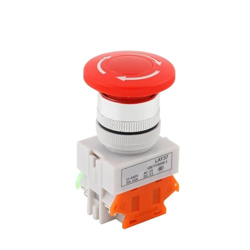 Interrupteur d'arrêt d'urgence LAY37 bouton coup de poing 22mm 1NC pour armoire