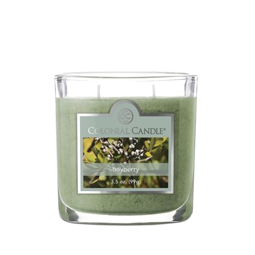 Colonial Candle Bayberry Scented Jar Candle 2 Wick 3.5 oz Mottled Wax Candle
