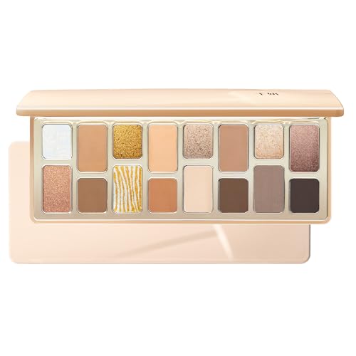 CHEERYEP 16-Color Golden Dune Eyeshadow Palette | Creamy Matte, Shimmer & Marbled Gold Shades | Vegan, Cruelty-Free, Long-Lasting Pigments | Perfect for Everyday Makeup & Desert-Inspired Glam (Nature)