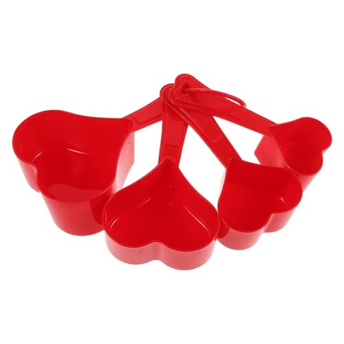 LAPYAPPE ハート型計量スプーン 点入り プラスチック製 軽量スプーン 乾湿両用 エルゴノミックハンドル キッチン用品 お菓子 ランダムカラー