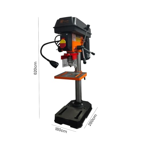 Image of VOLTZ VZ-DP13 1.6-Amp 8-Inch 5-Speed Cast Iron Bench Drill Machine Benchtop Drill Press For Wood Working With Led Light (350W), 0.51 Inches, Multicolor