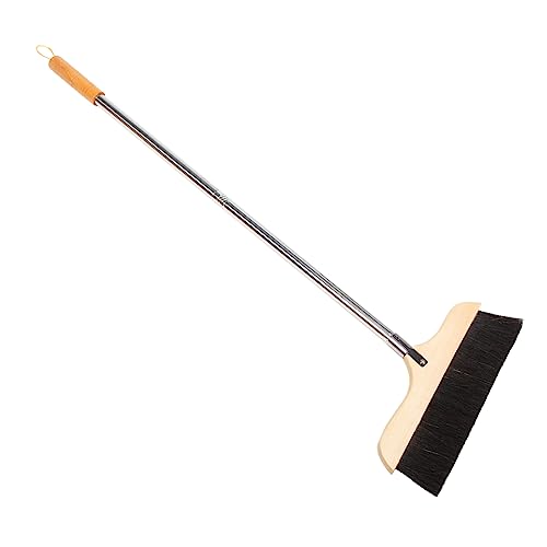 KOMBIUDA Wooden Broom Soft Horsehair Bristles Efficient Floor Cleaning Brush Long Handle Easy to Wash Great for Hardwood