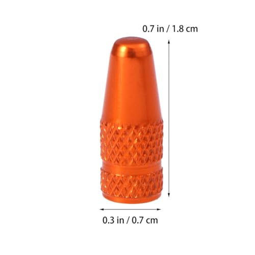 Toddmomy 12 Pzas Tapones de Válvula Metal Naranja para Bicicleta miniatura 2