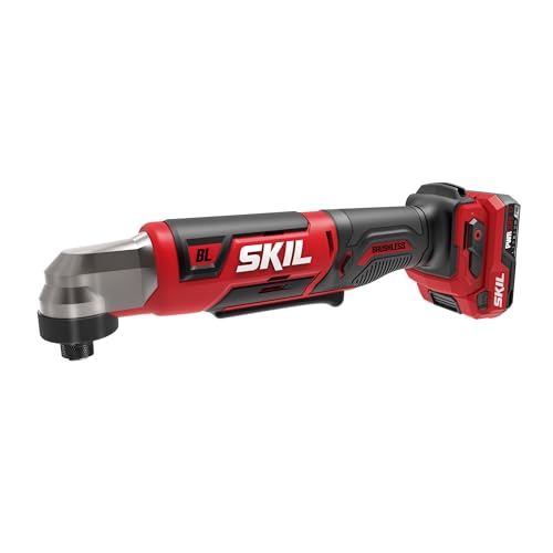 SKIL 12V Brushless Cordless 1/4-Inch Hex Right Angle Impact Driver Kit Including 2.0Ah USB-C Battery and 20W Charger - RI5745A-11