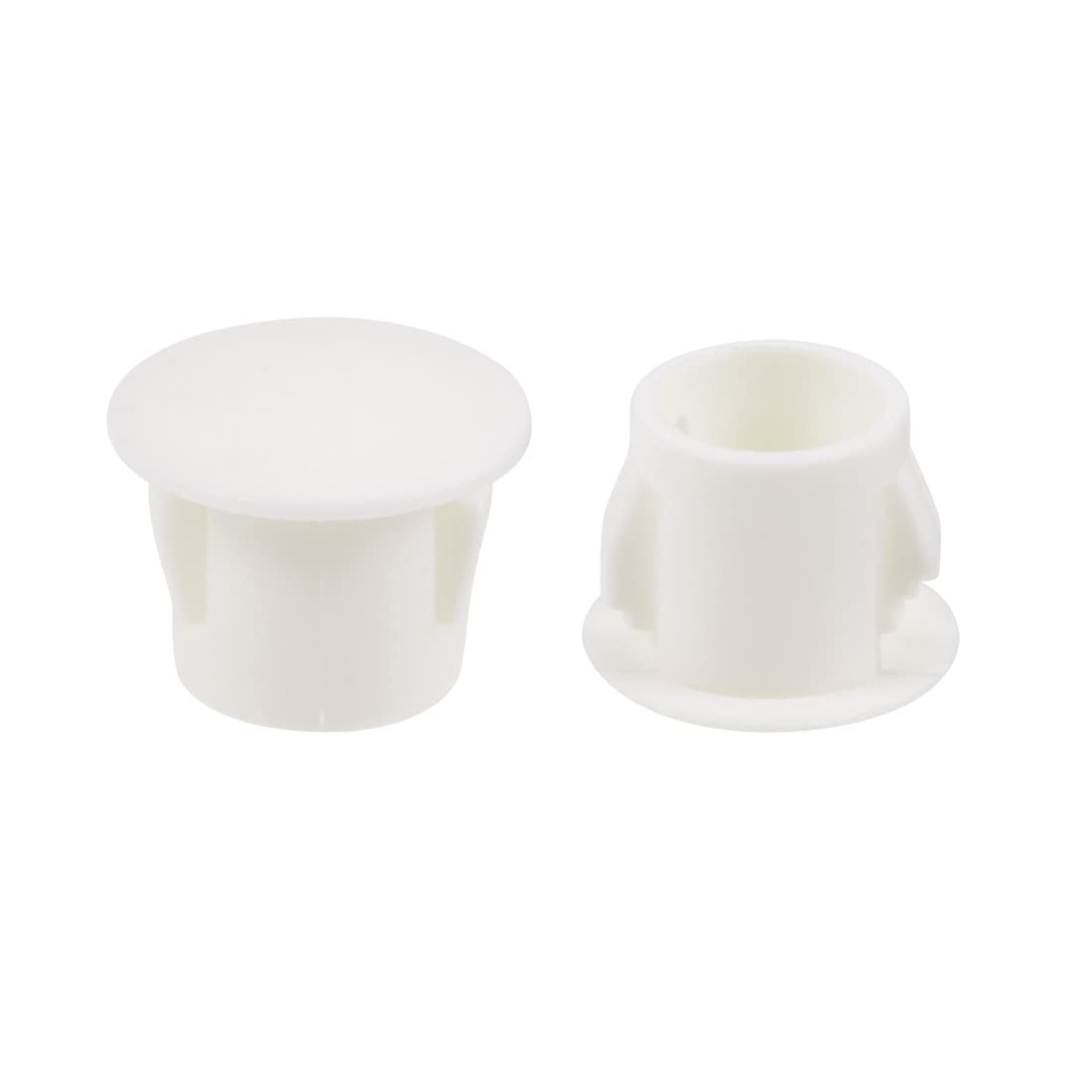uxcell Hole Plugs Beige Plastic Snap in Locking Hole Tube(9.5-10.5mm) Steel Furniture Fencing Post Pipe Insert End Caps for Fitness Equipment 50 Pcs