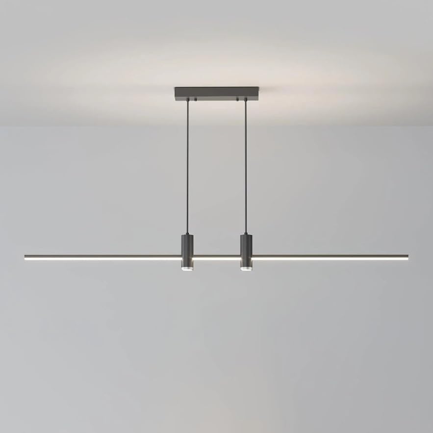 Kuchenna wyspa wisząca lampa sufitowa długa lampa sufitowa żyrandol oświetlenie podwieszane do jadalni (złoty, ciepłe światło_L100CM)
