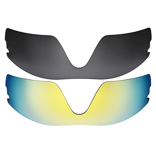 Lentes para Oakley Radar Pitch negro oro 24K que eliminan destellos y fatiga en exteriores