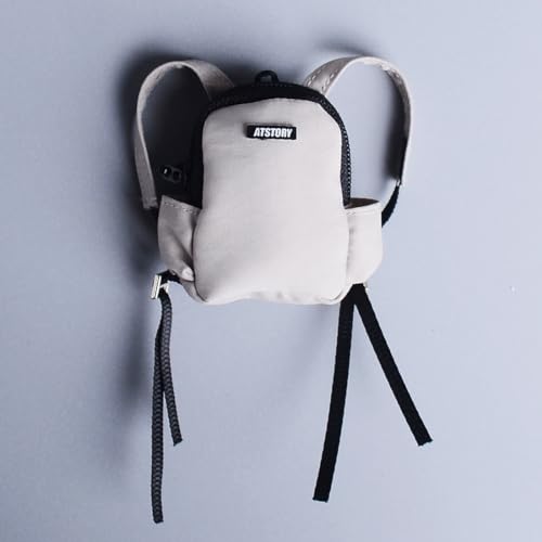 Meetoget 1/12 Scale Male Figure Doll Daily Sports Bag for 6 inch Action Figure Knapsack Packbag PU001US,Grey - Thumbnail 2