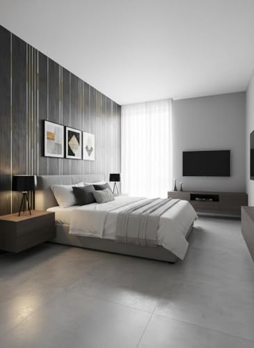 Image of VKR Modern Self Adhesive Textured Wallpaper with Subtle Vertical Line Pattern for Elegant Minimalist Interior Decor and Contemporary Living Spaces (45 x 300 cm - Dark Wooden Brown)