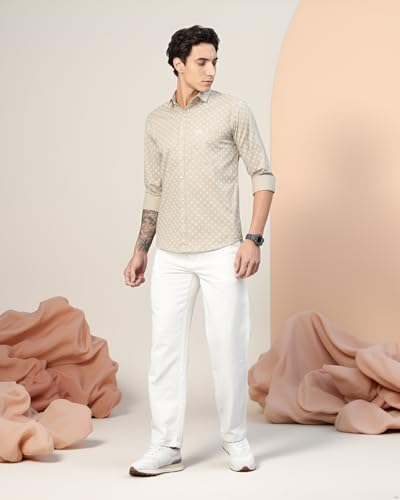 Image of Majestic Man Custom Abstract Printed Pure Cotton Slim Fit Casual Shirt