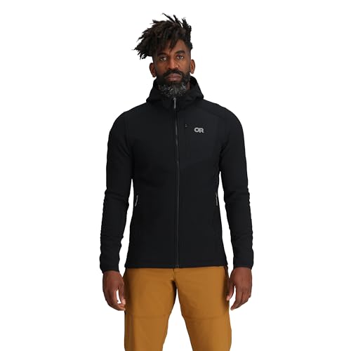 OUTDOOR RESEARCH Men's Vigor Plus Fleece Hoodie | Wind & Water Resistant, 3 Panel Hood, Movement Mirroring Fabric, Trim Fit