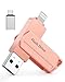 USB Stick für iPhone 256GB MFi Zertifiziert 3 in 1 USB 3.0 Lightning External Memory Type C Photostick Speicherstick für iPhone/iPad/iOS/Android/Mac/PC - Externe Speicher (Rosa)