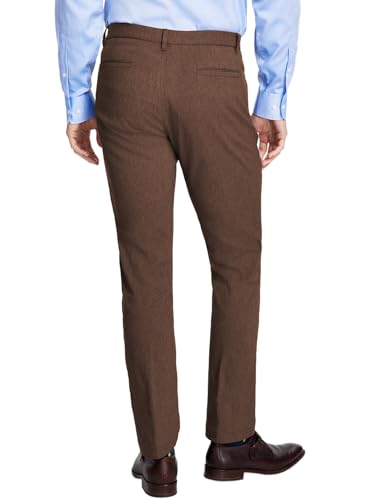 Tommy Hilfiger Men's Modern Fit Twill Flex Dress Pants Brown 33 x 302
