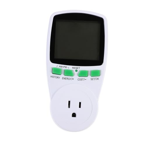 Mikikit Plug Power Monitor for US Plug Accurate Watt Usage Measurement LCD Display Versatile for Appliances and Seasonal Decor Energy Saving Device